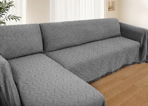 Vista 13 de HOMERILLA - Fundas de sofá seccional para sofá seccional, cobija de sofá en forma de L, 2 piezas, protector de muebles en forma de L para mascotas