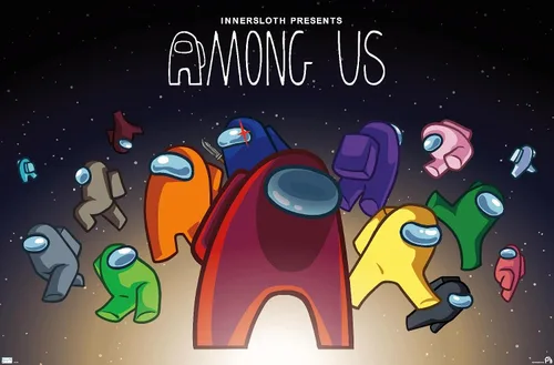 Vista 9 de Among Us - Póster de pared espacial, 22.4 pulgadas de largo x 14.7 pulgadas de ancho, versión enmarcada de madera de granero Versión enmarcada