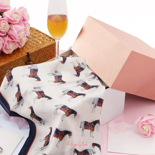 Vista 3 de ROSEGLD Cajas de regalo con bandas de envoltura de 9.5 x 7 x 3.5 pulgadas, cajas de regalo con tapas, cajas de regalo para dama de honor con bandas