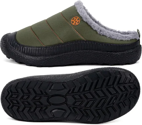 Vista 4 de Eagsouni - Pantuflas de casa para hombre con forro de piel para invierno