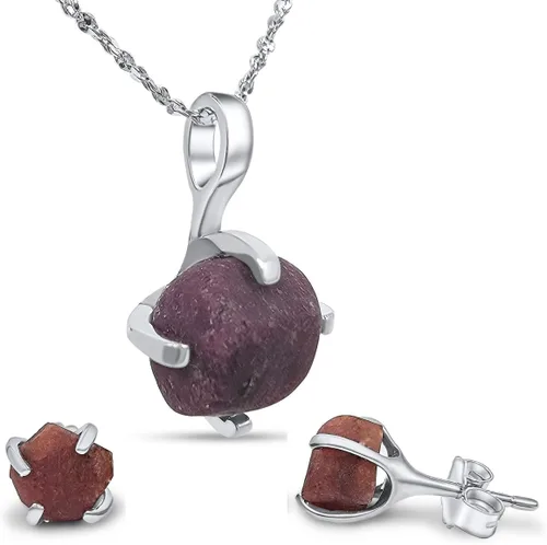 Vista 96 de Juego de joyas de piedras preciosas crudas reales con plata de ley 925 chapada en oro real, collar y aretes de piedra natal, regalo para ella por