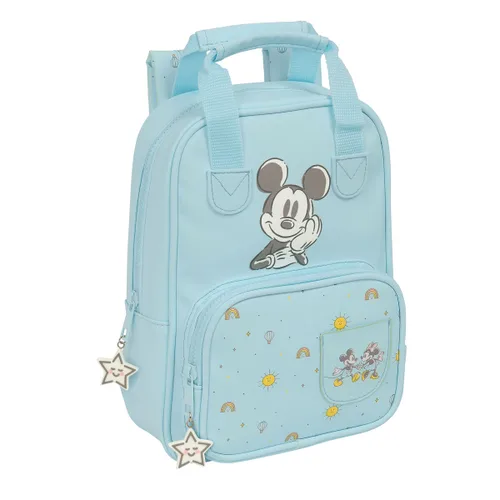 Vista 2 de Mochila Escolar Mickey Mouse Clubhouse Baby Azul claro 20 x 28 x 8 cm