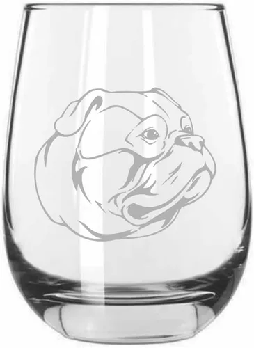 Vista 533 de Shar Pei (chino) - Vaso de vino sin tallo grabado para perro, 15.25 onzas