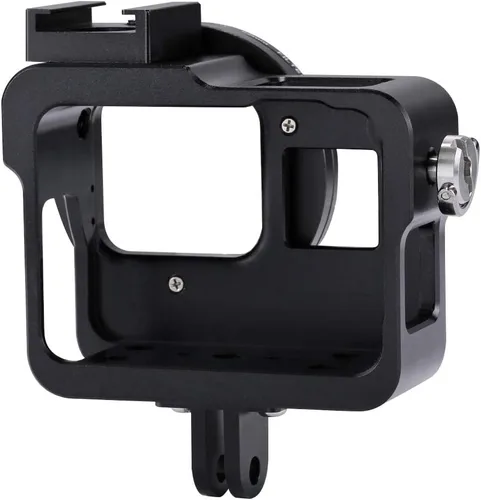Vista 5 de PULUZ Funda de aleación de aluminio para GoPro Hero 7 Negro/New Hero 2018 / Hero 5 / Hero 6 carcasa CNC jaula protectora con soporte de zapata fría