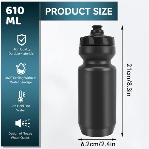 Vista 2 de HERCHR Botella de agua aislada para bicicleta, 20.6 fl oz, para todos los ejercicios y ciclismo