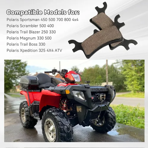 Vista 5 de Pastillas de Freno Delanteras y Traseras para Polaris Sportsman 450 500 700 800 4x4 Scrambler 500 400 Trail Blazer 250 330 Magnum 330 500 Trail Boss