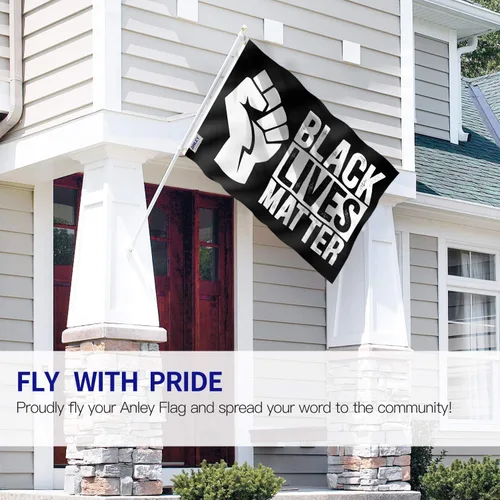 Vista 2 de ANLEY Fly Breeze - Bandera de puño Black Lives Matter de 3 x 5 pies, color vivo y a prueba de decoloración, cabecera de lona y doble costura