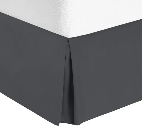 Vista 7 de Falda de cama de esquina dividida de 16 pulgadas, microfibra resistente a las arrugas y a la decoloración, tamaño matrimonial, color borgoña sólido
