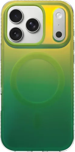 Vista 19 de Funda degradada para iPhone 14 Pro - Diseño multicolor degradado naranja y amarillo, resistente a los impactos y con imanes