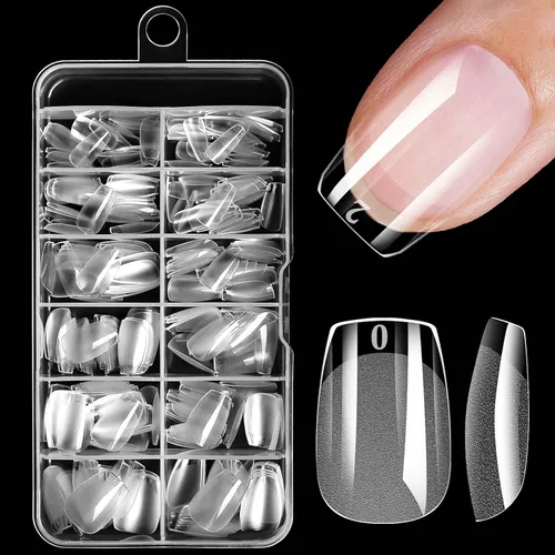 Vista 12 de 240 piezas de puntas de uñas de gel extra cortas de almendra, uñas postizas de almendra claras, XS, puntas de uñas cortas de almendra, uñas