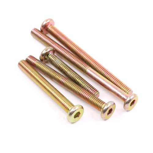 Vista 4 de Hilitchi 100 tornillos de cuna chapados en zinc M6 con tapa hexagonal, tornillos de barril para muebles, tuercas de perno, kit surtido para muebles