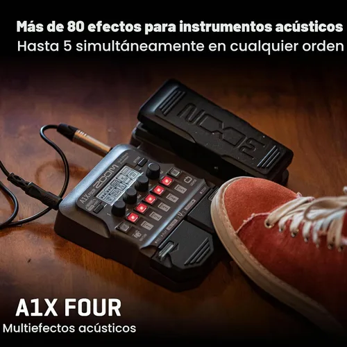Vista 2 de Zoom A1X Cuatro efectos acústicos múltiples con pedal de expresión