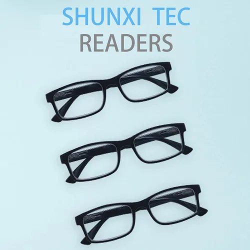 Vista 2 de Con bisagras de resorte cómodas para hombres y mujeres, lentes de ajuste automático, marco cuadrado negro