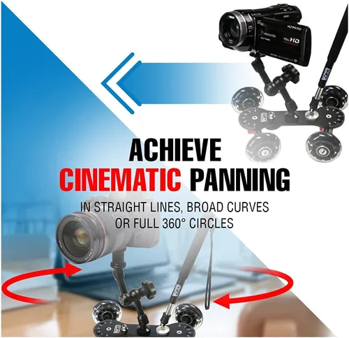 Vista 7 de Vidpro SK-22 Carrito Profesional para Patinaje - Deslizador Rodante para Cámaras DSLR y Videocámaras Ideal para Tomas a Bajo Nivel y Paneo