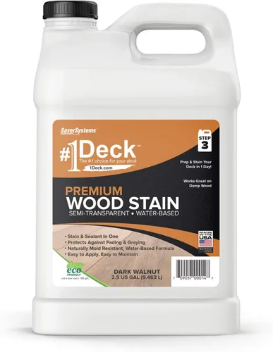 Vista 8 de #1 Deck Premium - Tinte y sellador de madera semitransparente para exteriores en uno - Tinte de madera a base de agua para cubiertas, vallas