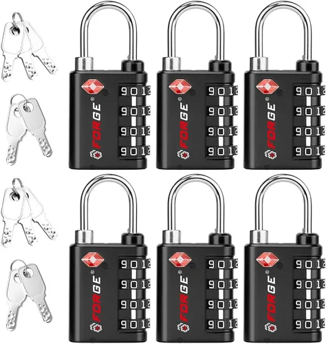 Vista 20 de Forge Doble apertura: cerradura con llave o combinación, cerradura aprobada por la TSA para equipaje, estuche pelícano, viajes, gimnasio, escuela