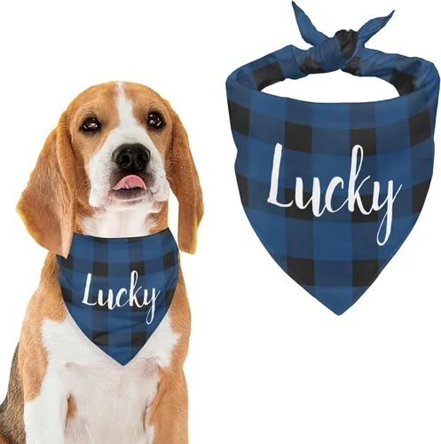 Vista 16 de Bandana personalizada para perro con nombre de poliéster, bandana personalizada para perro, triángulo, bufanda personalizada para mascotas