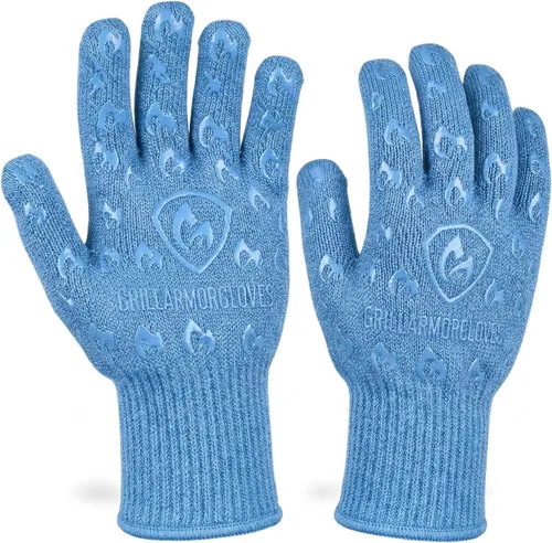 Vista 16 de Guantes para horno Grill Armor – Guantes resistentes al calor de 932 °F, al fuego y a los cortes para barbacoa, parrilla, cocina, asado, horneado