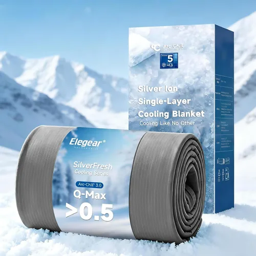 Vista 14 de Elegear Mantas refrescantes con infusión de plata para durmientes acalorados, fibra fresca Arc-Chill 3.0 mejorada (Qmax> 0.5), reducción de olores e