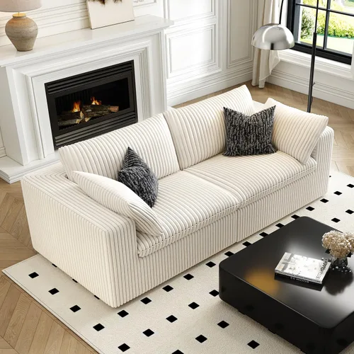 Vista 44 de LoveSeat Cloud Couch Sofá Seccional Modular para Sala de Estar, Sofá Moderno con Asiento Profundo, Sofá de 2 Plazas Sin Huesos con Otomana, Cómodos