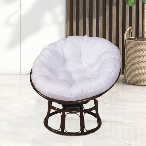 Vista 2 de Cojín de asiento para exteriores, redondo, extraíble, 24 x 24 pulgadas, color blanco