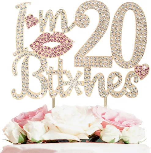 Vista 8 de ¡Soy el topper de pastel de cumpleaños número 15 divertido en oro y rosa con strass - ¡Feliz cumpleaños número 15, saludos a los quince años!