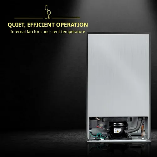 Vista 8 de SCHMÉCKÉ Refrigerador de vino con compresor de 28 botellas con cierre – Gran bodega independiente para vino tinto, blanco, champán o espumoso