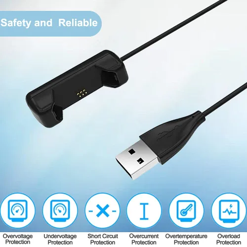 Vista 2 de Cable de carga para Fitbit Flex 2, Cable de carga de cargador USB de repuesto para Fitbit Flex 2 (negro)