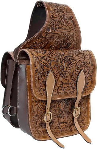 Vista 13 de HILASON Western Horse - Bolsa de sillín de cuero resistente y tradicional Bolsa de sillín Bolsa de sillín de caballo Bolsa de sillín