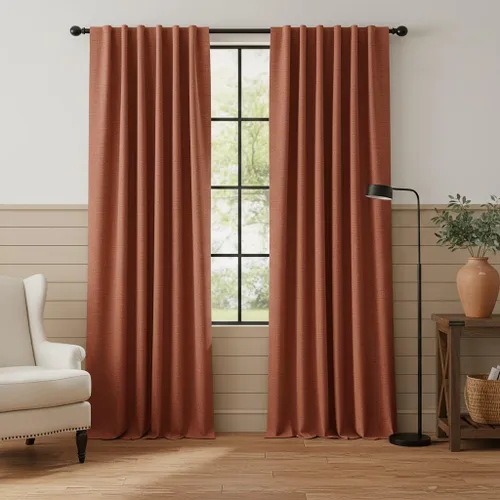 Vista 160 de RYB HOME Cortinas de lino texturizado 100% opacas de 84 pulgadas de largo, aislamiento térmico, privacidad, ahorro de energía para dormitorio, sala