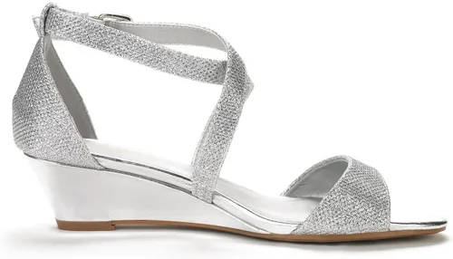 Vista 3 de DREAM PAIRS - Sandalias de tacón bajo con correa de tobillo para mujer