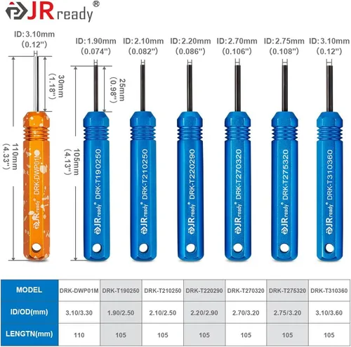 Vista 3 de JRready ST5252 Kit de herramientas de extracción de pasadores para AMP/Molex .062" y 0.093" Pines y conectores de contacto de zócalo, Delphi