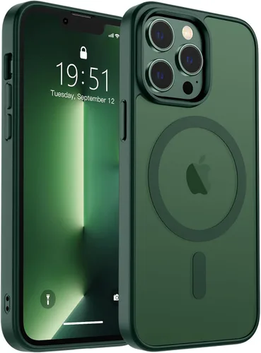 Vista 332 de zapica Funda magnética para iPhone Air, con protector de pantalla de vidrio templado, compatible con MagSafe, translúcida mate, a prueba de golpes