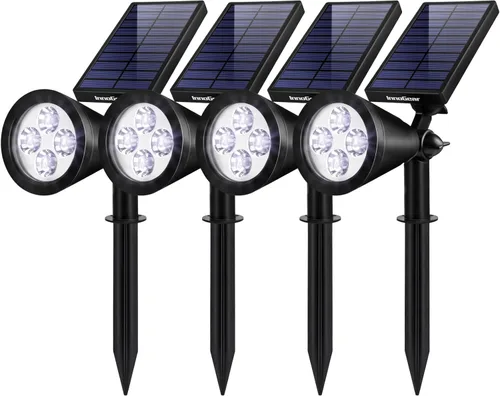 Vista 9 de InnoGear Focos solares, luces solares para exteriores, focos solares para bandera, poste de bandera, impermeable, iluminación de paisaje exterior