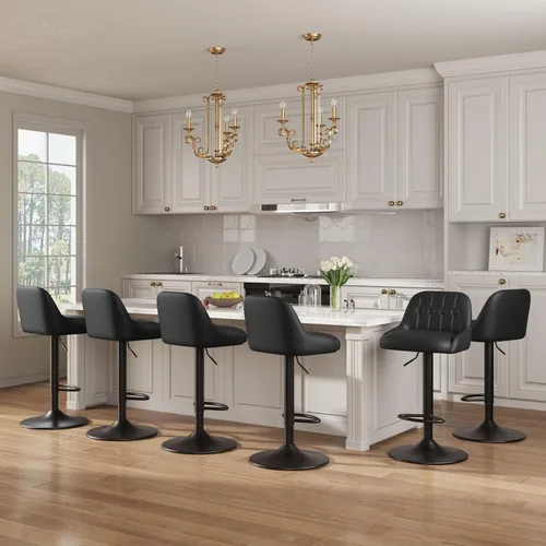 Vista 18 de MALOL Bar Stools Set of 1, Swivel Bar Chairs, Modern Adjustable PU Leather Upholstered Barstools Counter Height with Tufted Back for Bar, Kitchen