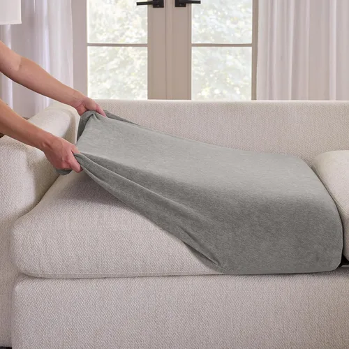 Vista 6 de SureFit Fundas seccionales de textura elástica de cedro, fundas de cojín extralargas para sofá seccional con un ajuste cómodo, lavables a máquina