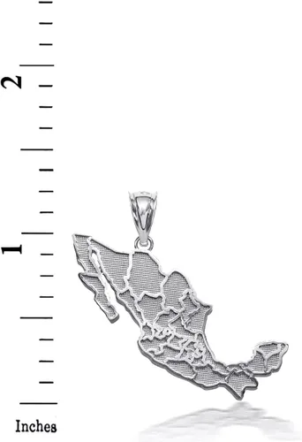 Vista 2 de Claddagh Gold - Colgante con dije de plata de ley 925 con diseño de mapa de México, Plata Esterlina, no aplica