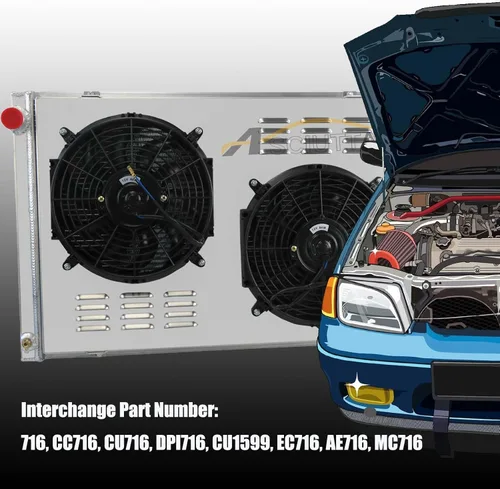 Vista 2 de Radiador de aluminio CU716 para Chevy Cheyenne Blazer C10 C20 K10/K20/K30 y GMC Jimmy C1500/2500/3500 Radiador de 4 filas de núcleos radiador Kits