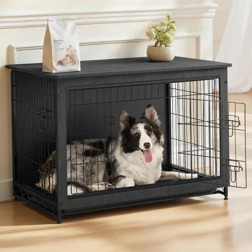 Vista 10 de Feandrea Mueble de Jaula para Perros, Mesa Auxiliar Lateral de 27.2 Pulgadas, Perrera Moderna para Perros en Interior hasta 30 lb, Jaula para Perros