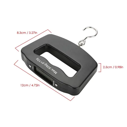 Vista 8 de Mini báscula digital portátil para colgar, báscula electrónica de gancho para pescado, peso de 110 libras, báscula colgante portátil digital