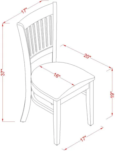 Vista 3 de East West Furniture VAC-BLK-C Vancouver Sillas de Comedor - Sillas de Madera Tapizadas en Tela de Lino, Juego de 2, Negro