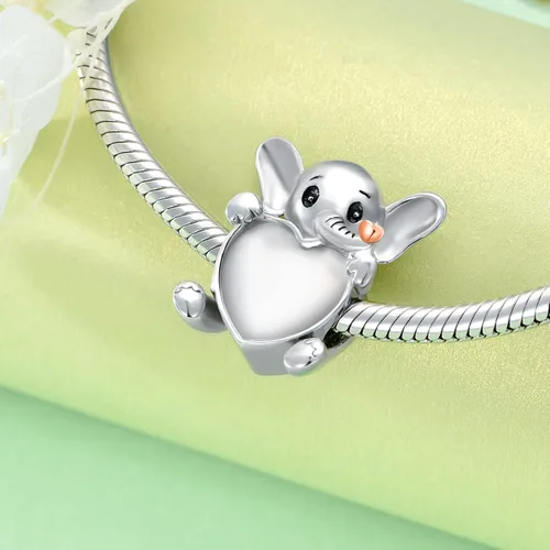 Vista 2 de LONAGO Abalorio de fotos personalizado para pulsera de plata de ley personalizable para regalo para mujeres y niñas, Plata esterlina, Circonita