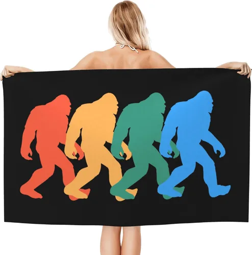 Vista 10 de Bigfoot Holding a Surf Board - Toalla de playa de microfibra de 32 x 52 pulgadas, toallas de baño grandes para niños y adultos, toalla absorbente