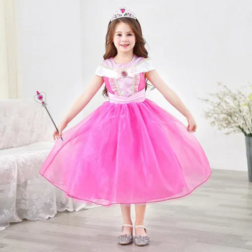 Vista 2 de Disfraz de princesa Aurora, accesorios de disfraz para niñas, accesorios de princesa, Halloween, cosplay, set de regalos de Navidad