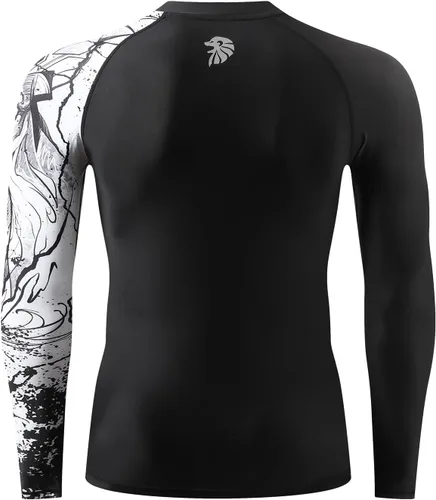 Vista 6 de HUGE SPORTS Serie Wildling Camiseta de protección con protección UV, de secado rápido, con compresión