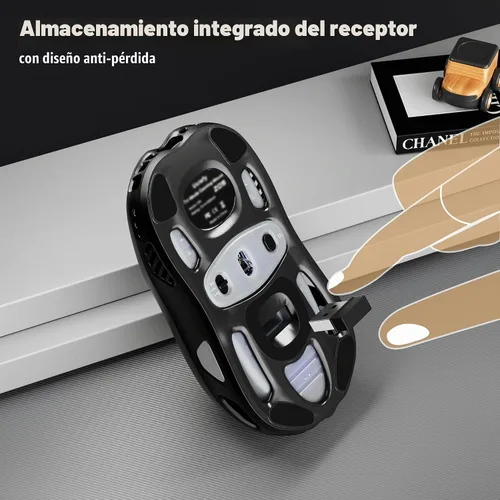 Vista 5 de Uciefy Ratón Bluetooth inalámbrico, Ratón LED recargable para portátil
