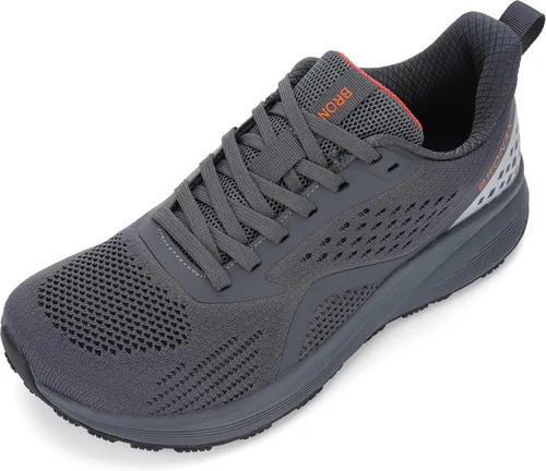 Vista 10 de BRONAX Zapatos de correr anchos acolchados y de soporte para carretera para hombre Puntera ancha Suela de goma Negro