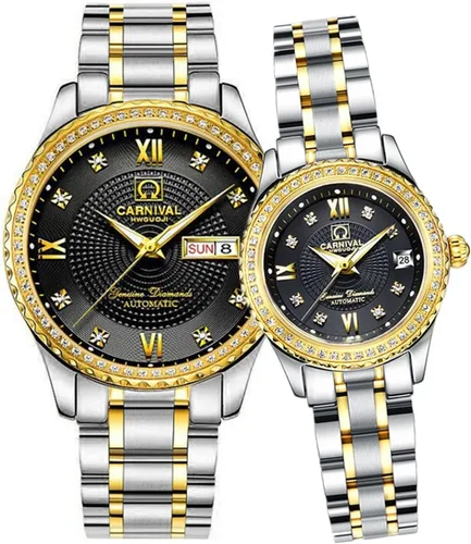 Vista 11 de TEINTOP Carnival - Reloj mecánico automático para hombre y mujer, juego de 2