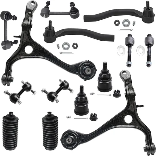 Vista 152 de Detroit Axle - Kit de suspensión frontal de 15 piezas para Jeep Grand Cherokee 99-04 1999 2000 2001 2002 2003 2004, brazos de control superior e