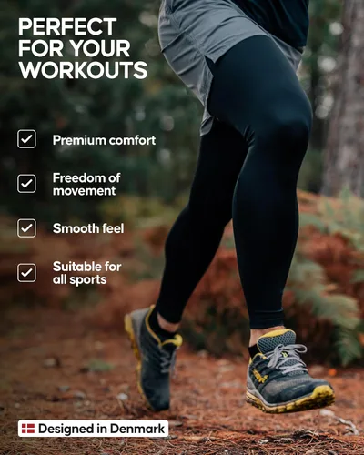 Vista 3 de DANISH ENDURANCE Pantalones de compresión para hombre, mallas atléticas con bolsillos, paquete de 2